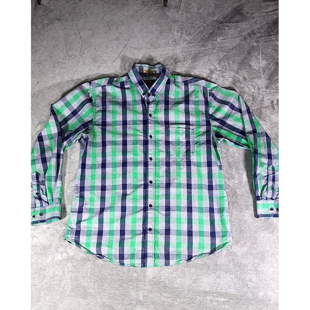 Distefano Men's Plaid Long-Sleeve‎ Shirt 2XL Western Cabincore Outdoor